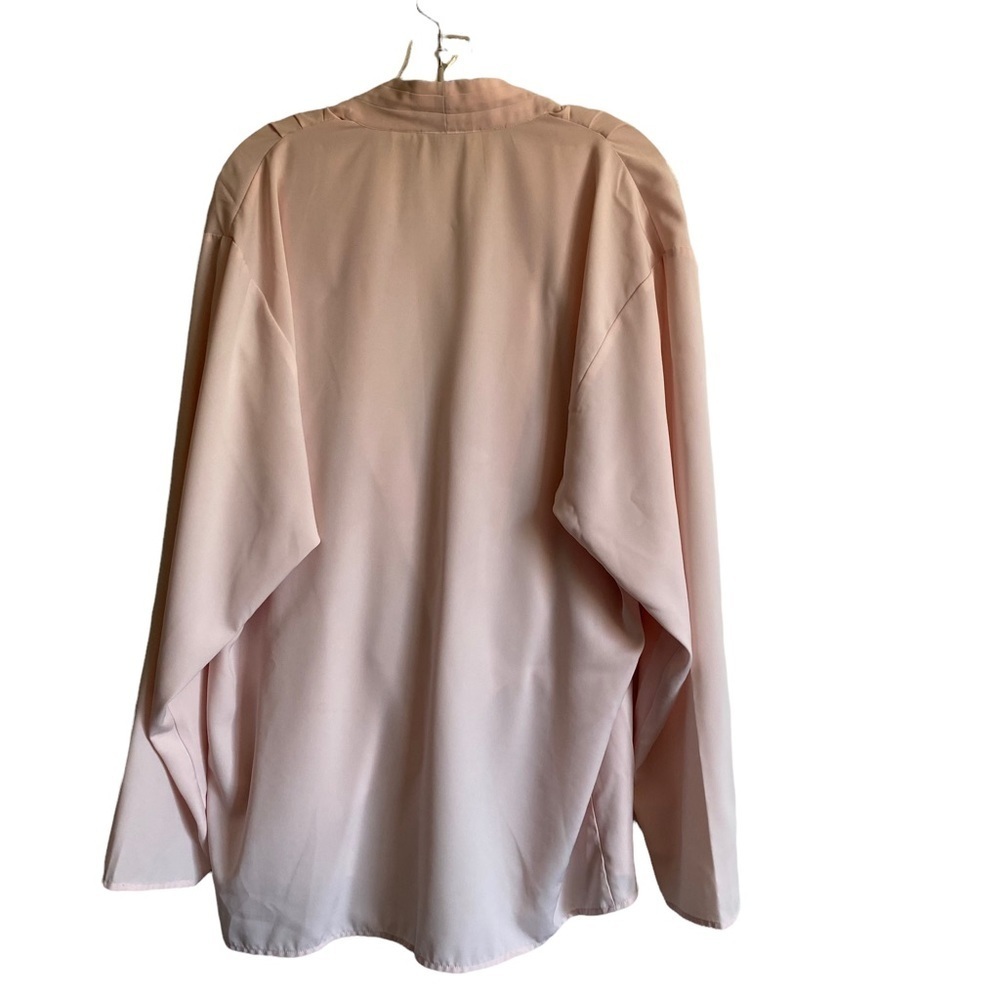 Victoria’s Secret Gold Label Draped Light Pink Long Sleeve Top Floral Details - Picture 3 of 11